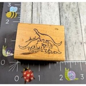 Embossing Arts 1989 Dinosaurs Jurassic Rubber Stamp Wood #B20